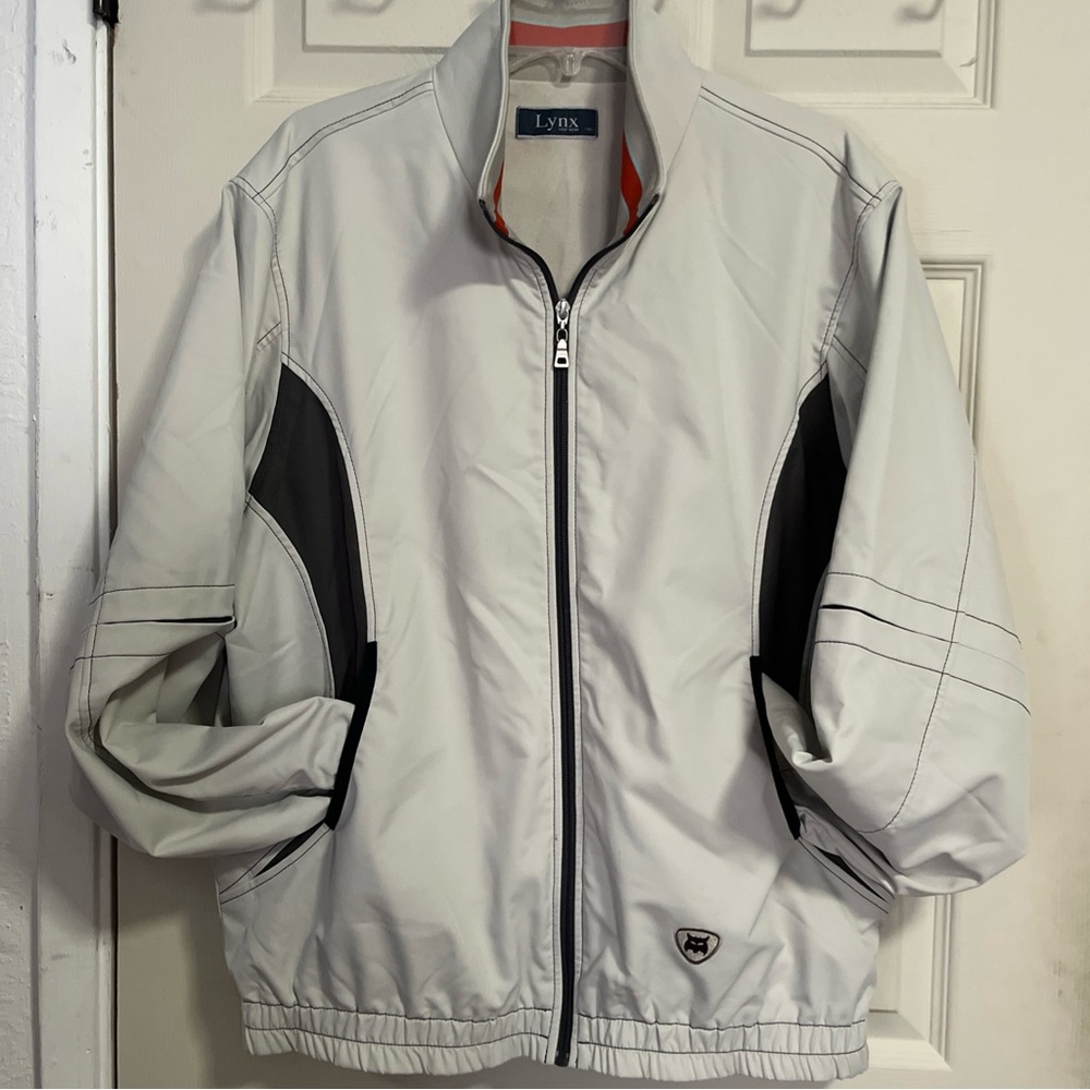 LYNX Golf Wear MENS XL Full Zip Jacket Outdoor Cream Beige